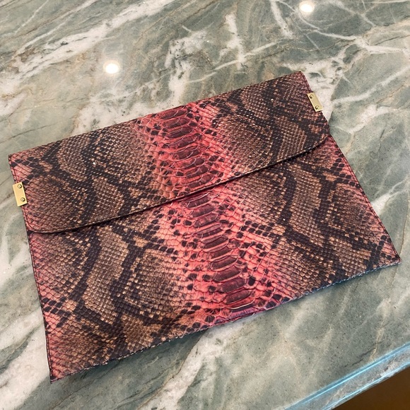 Stuart Weitzman Python embossed clutch - Picture 1 of 6